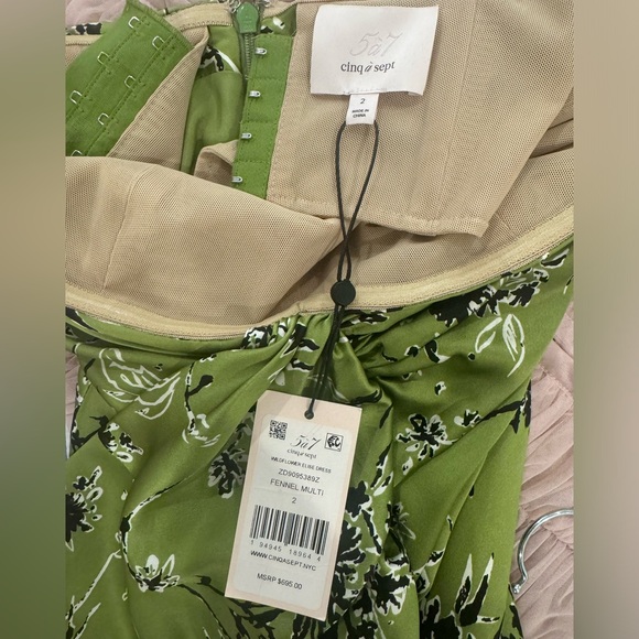Cinq à Sept Green Floral Midi Dress - Picture 2 of 3